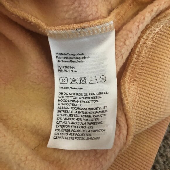 SMILEY H&M Sweatshirts Men's Medium Orange Smiley Face Oversized Fit Hoodie - Picture 6 of 10